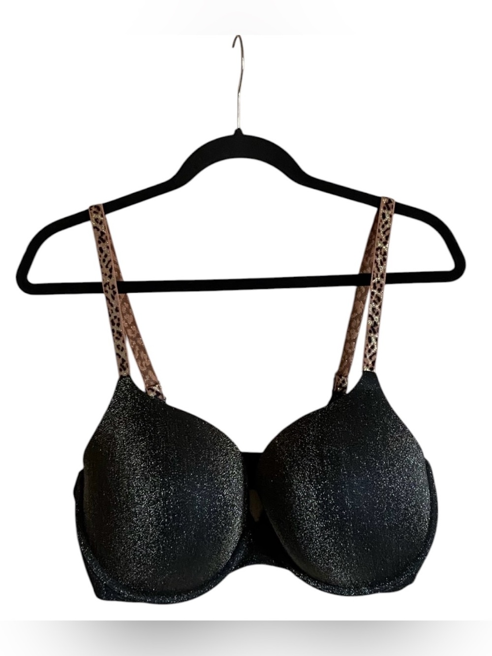 Women’s VICTORIAS SECRET Perfect Shape Push-Up Bra black shimmer/Leopard 38DD